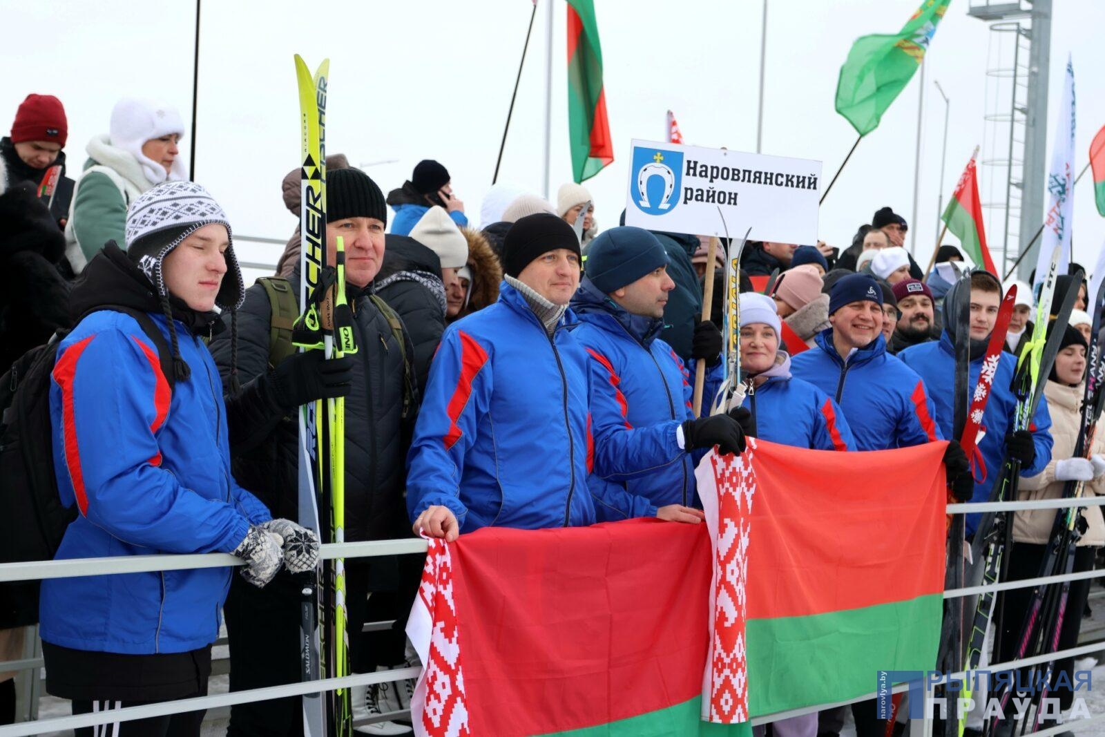 Наровляне приняли участие в областном зимнем спортивном празднике «Гомельская лыжня — 2024» (фотофакт)