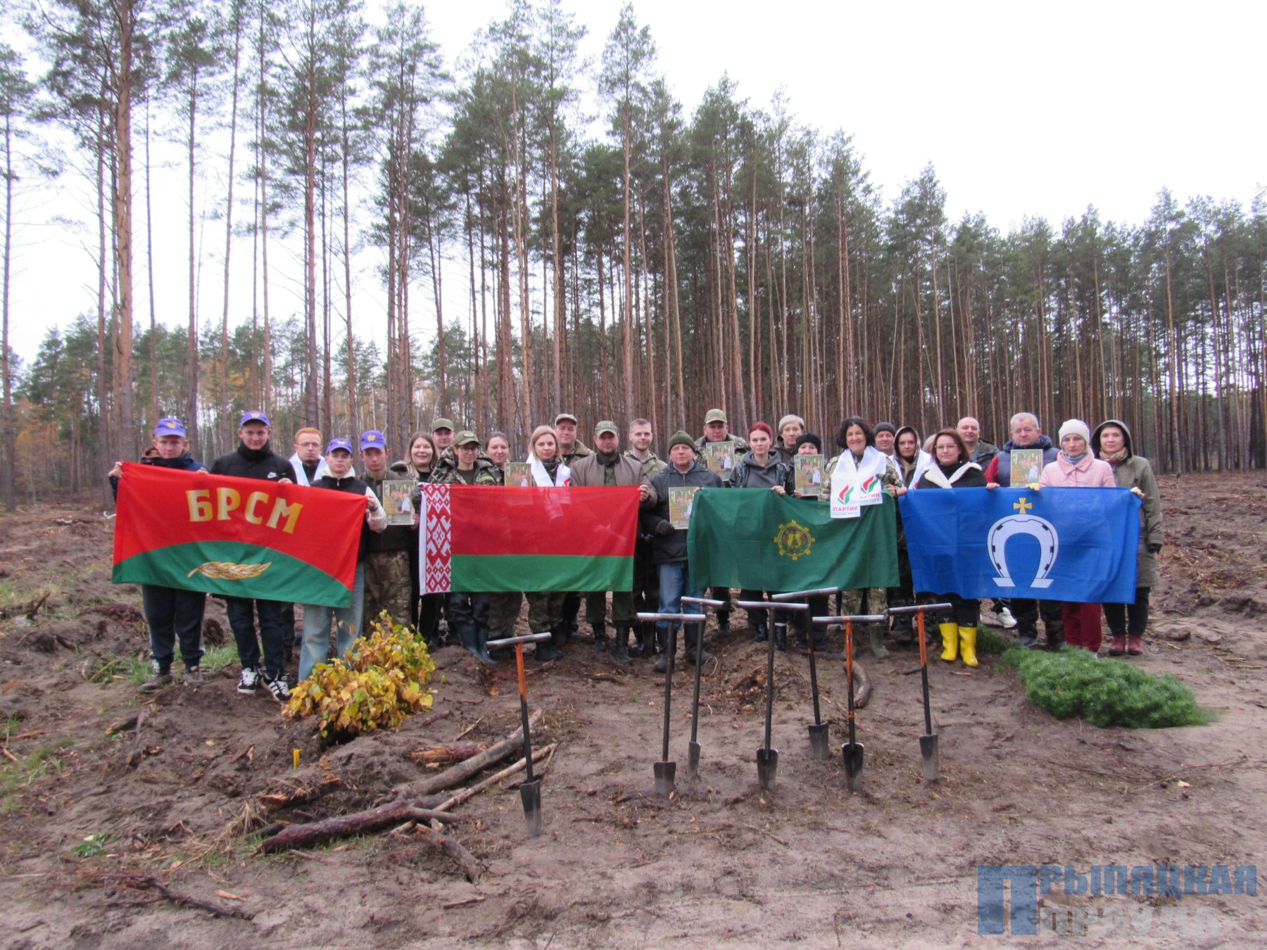 Представители власти и молодежь Наровлянщины — участники акции «Дай лесу новае жыццё!»
